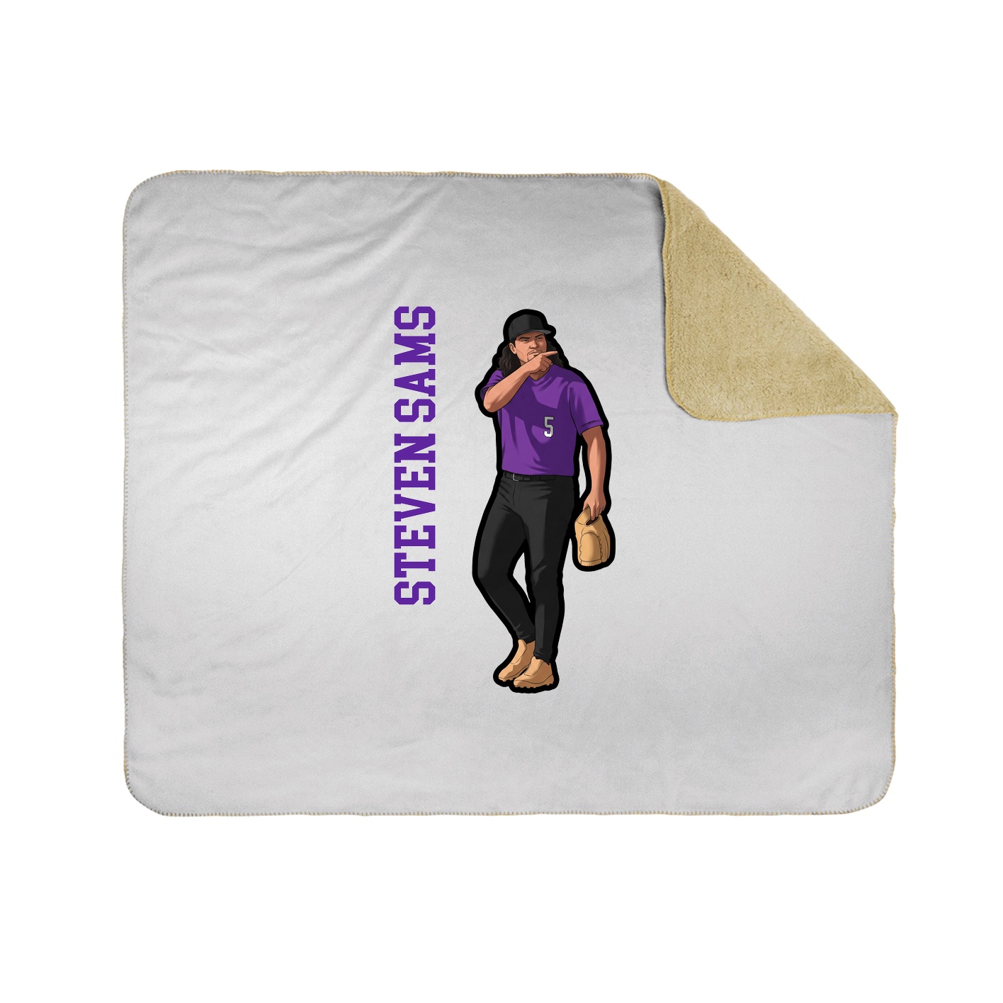 Throw Blanket — Name Vertical in White