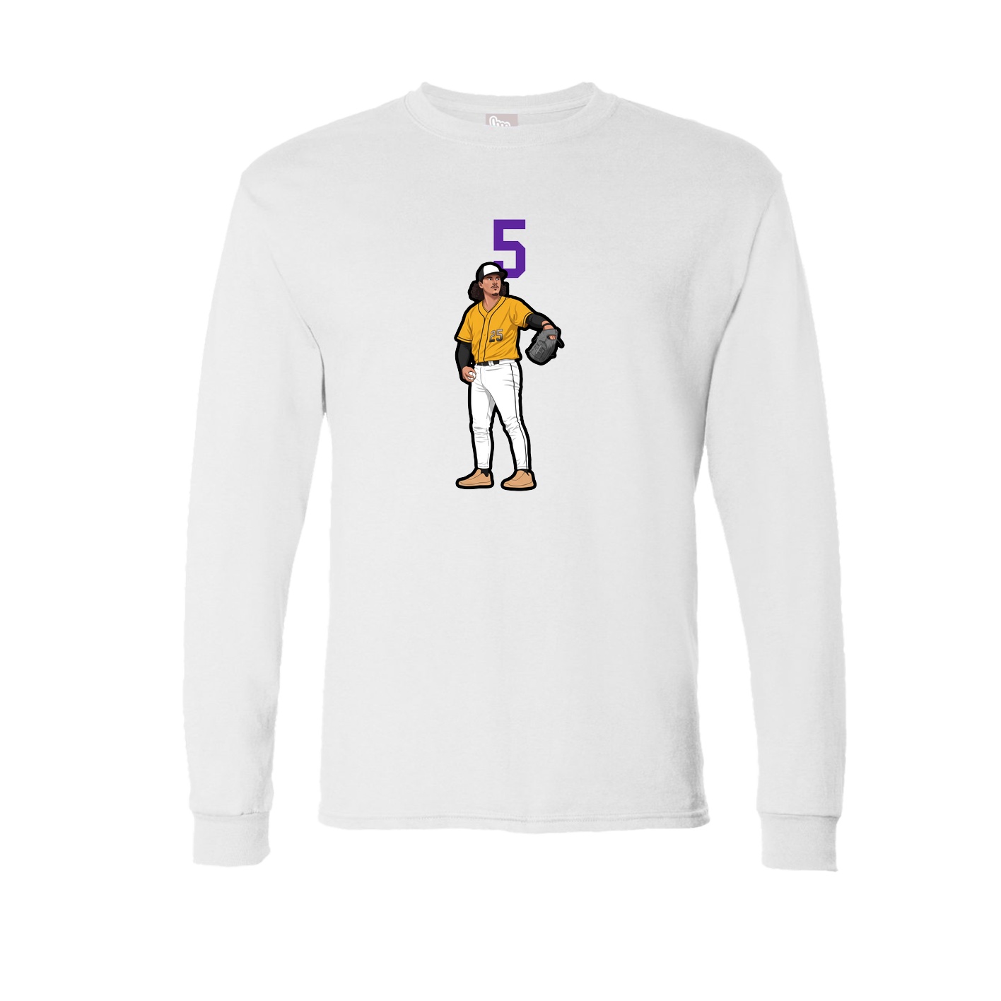 Long Sleeve Tee — Number Top in White