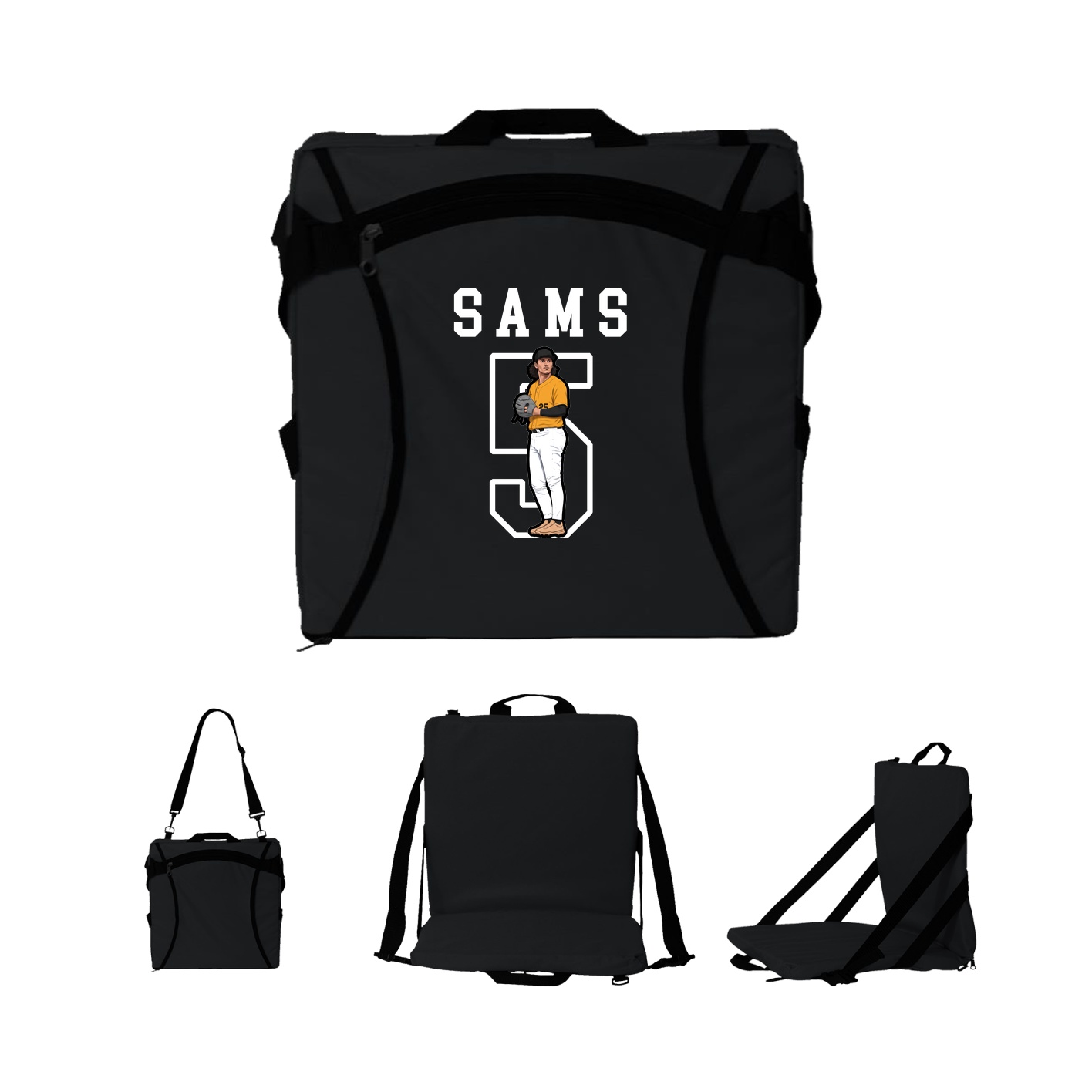 Folding Stadium Seat — Shirsey in Black