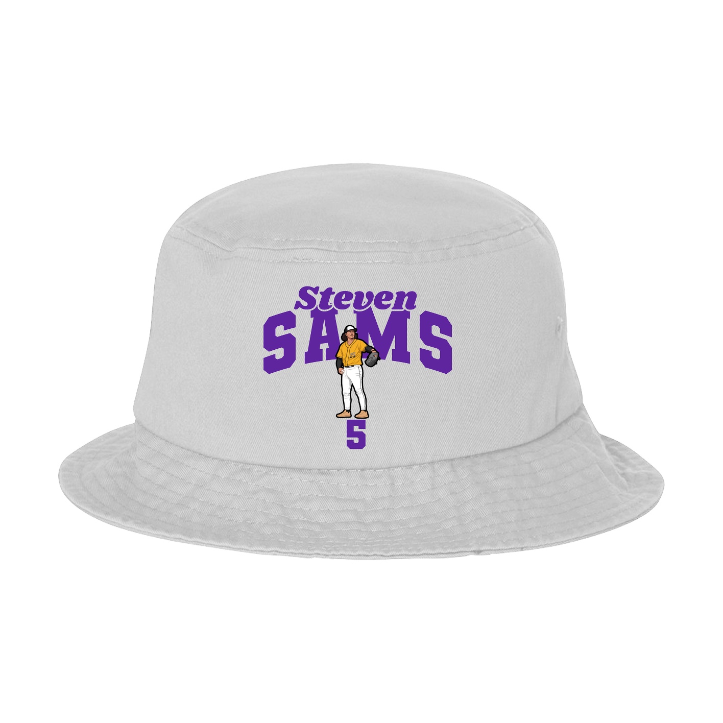 Bucket Cap — Signature Arch in White