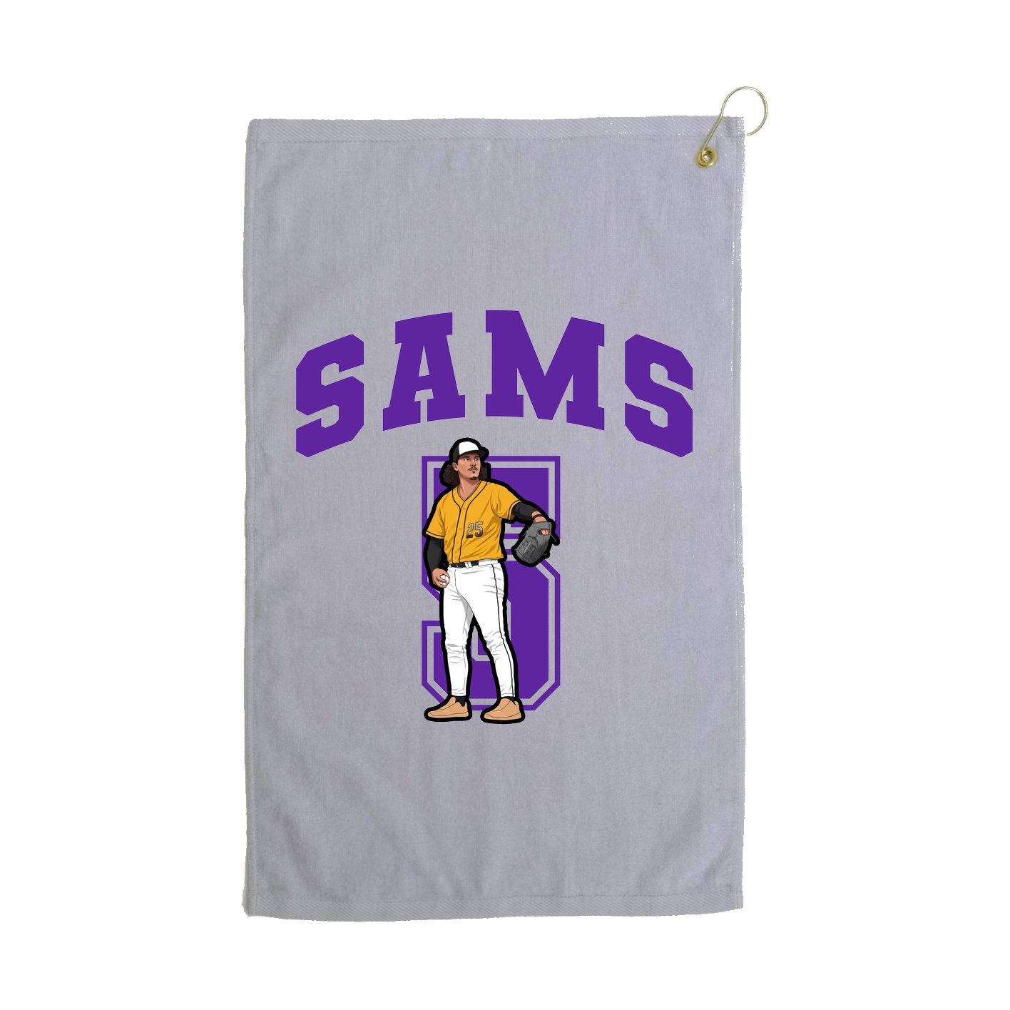 Golf Towel — Number in Grey