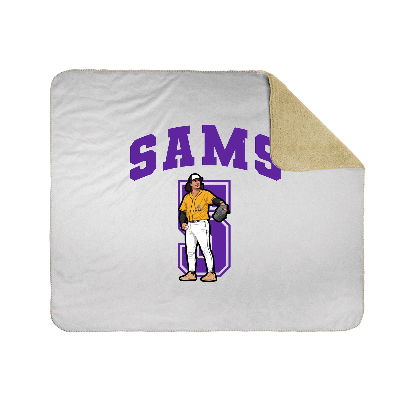 Throw Blanket — Number in White
