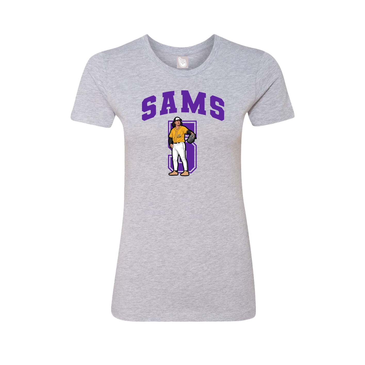 Fitted Women's Tee — Number in Grey