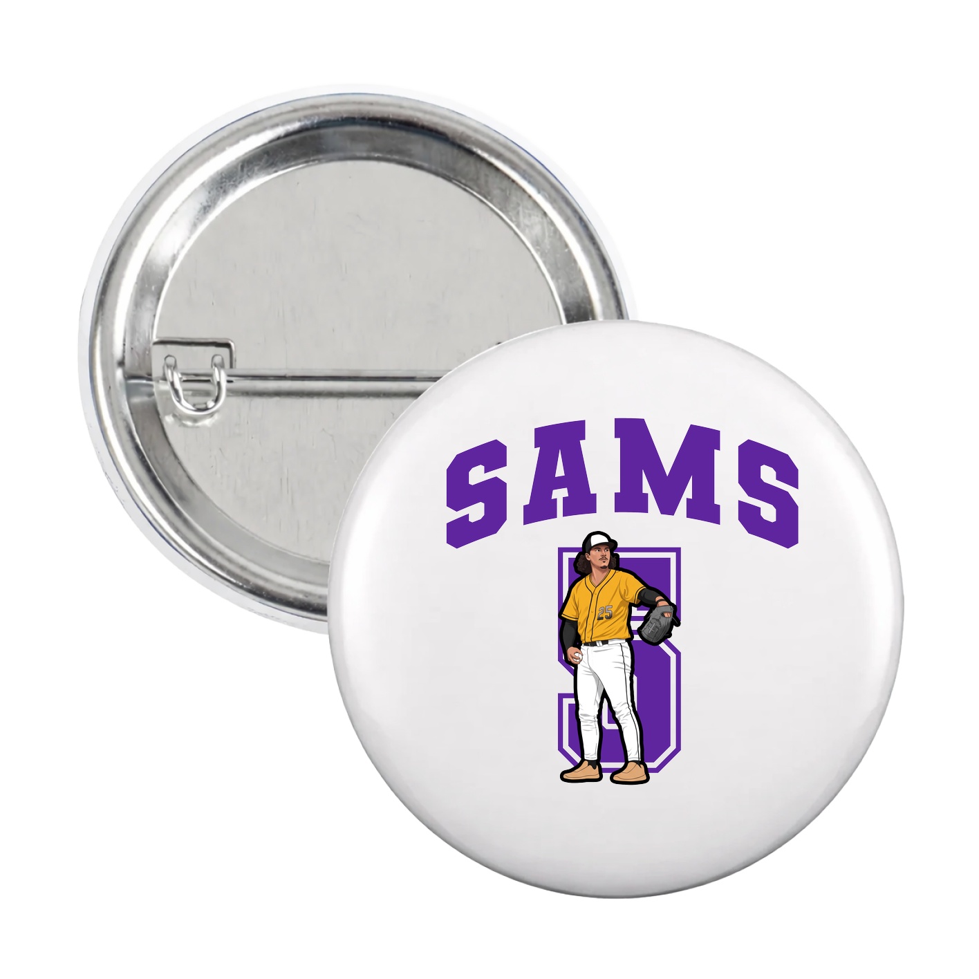 Game Day Button — Number in White
