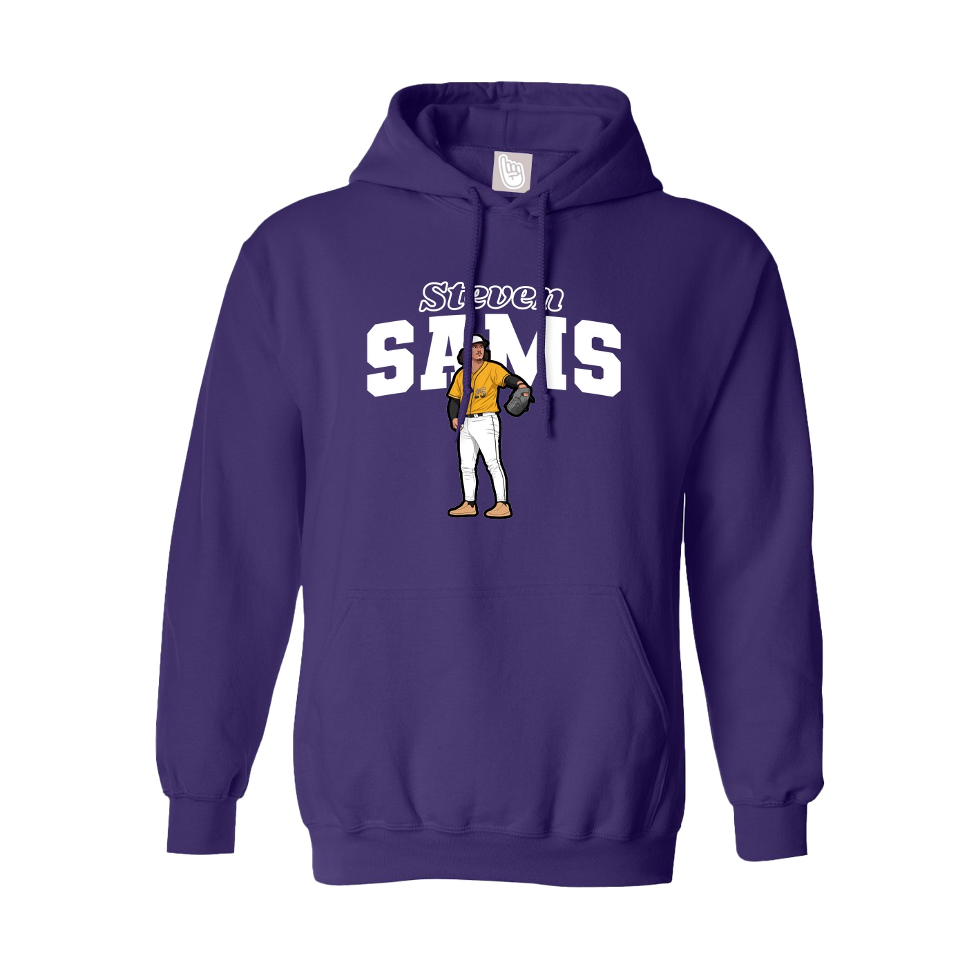Youth Hoodie — Name Arch in Purple