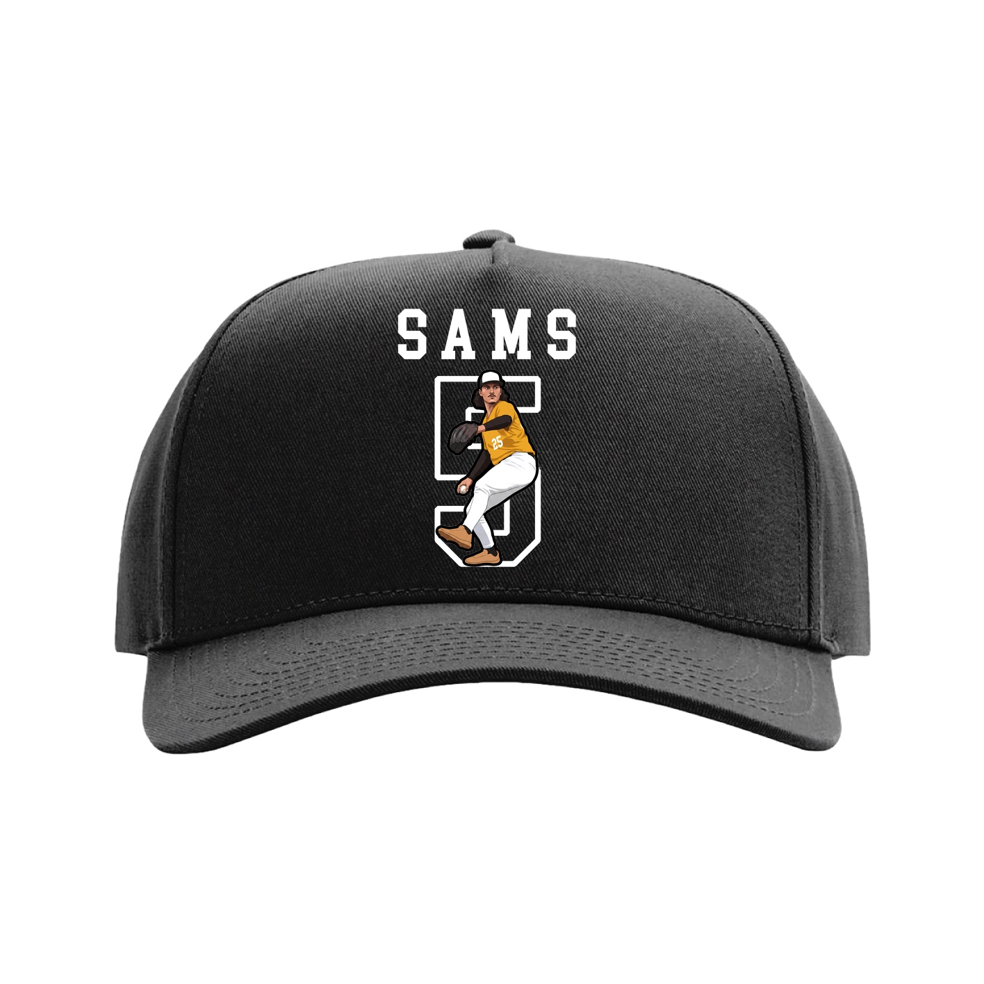Full Fabric Five-Panel Champ Cap — Shirsey in Black