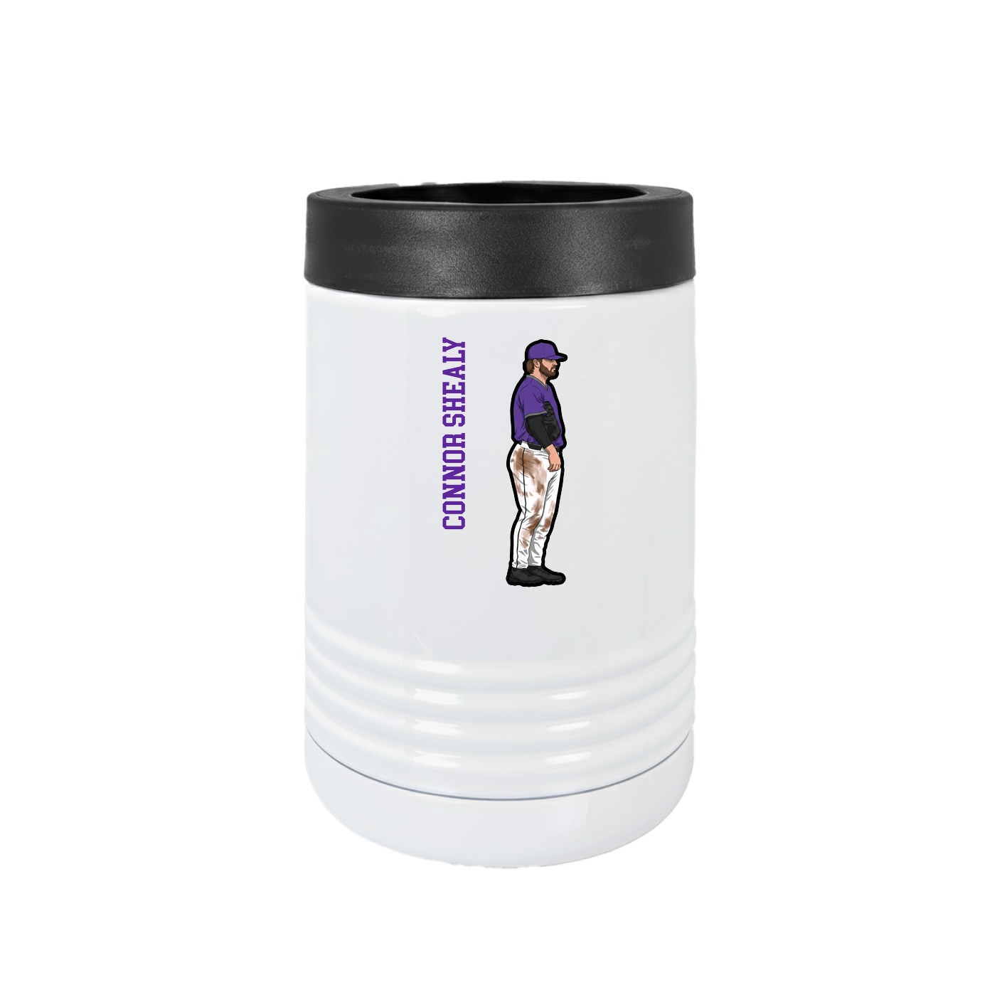 Beverage Holder — Name Vertical in White