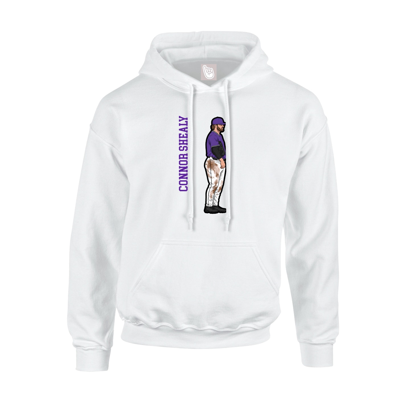 Hoodie — Name Vertical in White