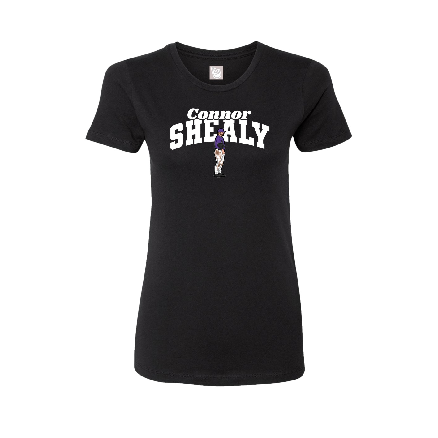 Fitted Women's Tee — Signature Arch in Black