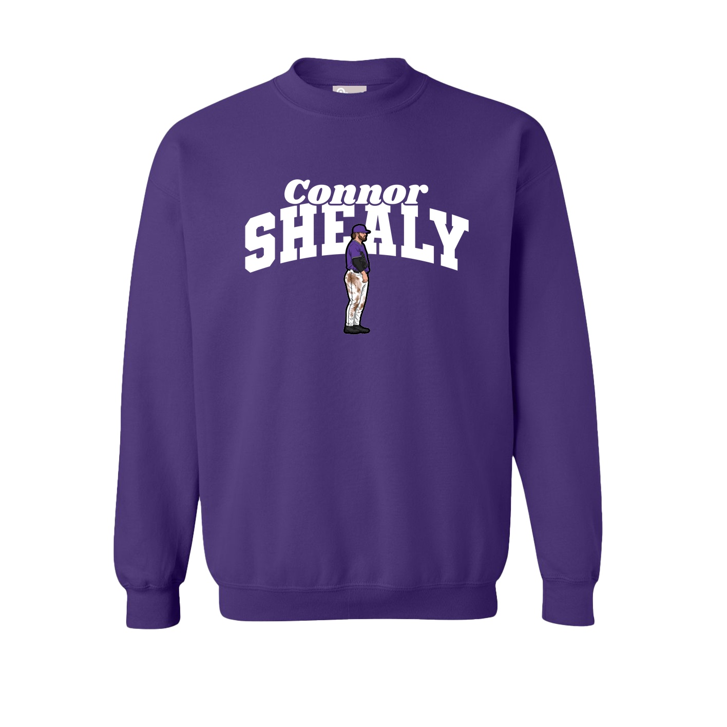 Fleece Crew — Signature Arch in Purple