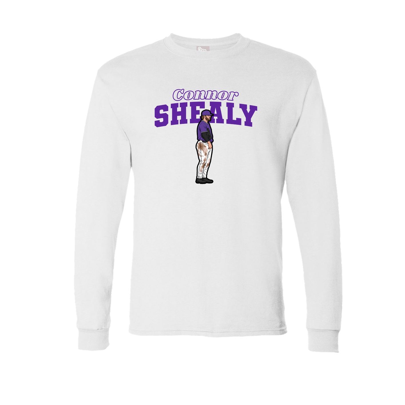 Long Sleeve Tee — Name Arch in White
