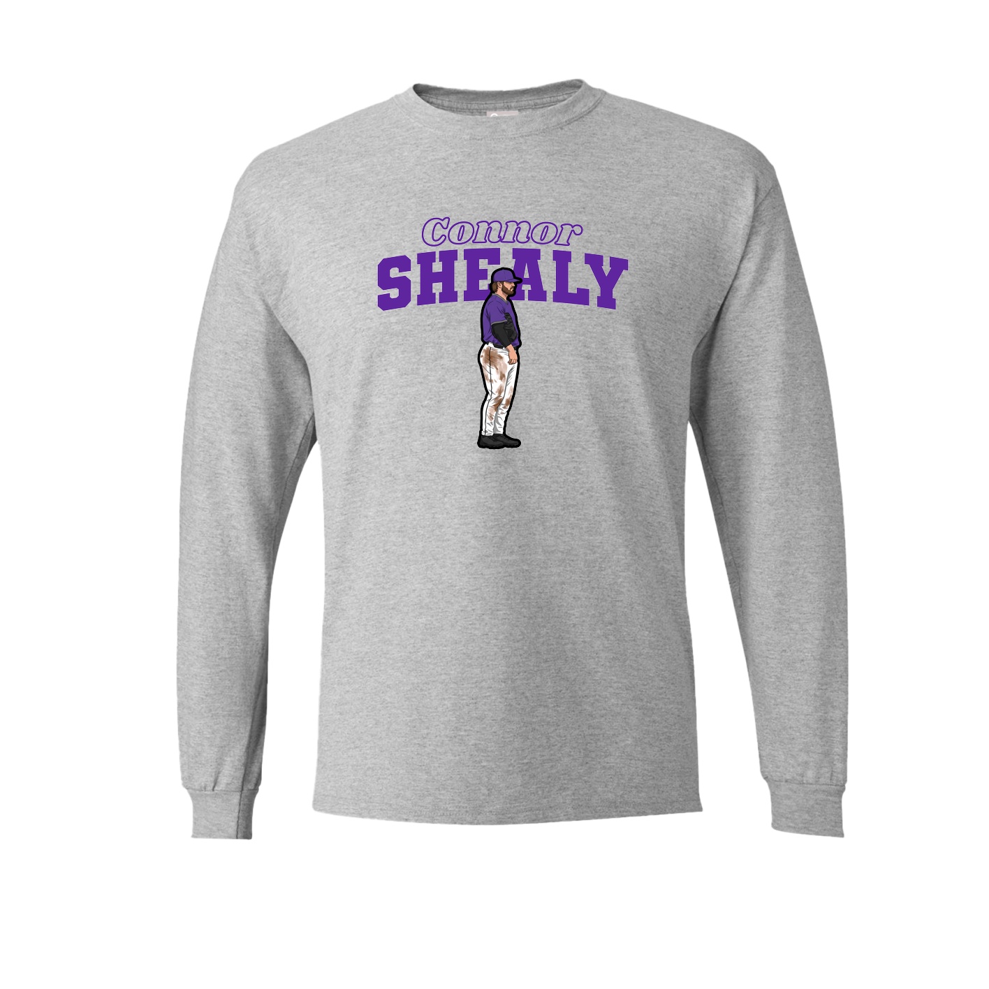 Long Sleeve Tee — Name Arch in Grey