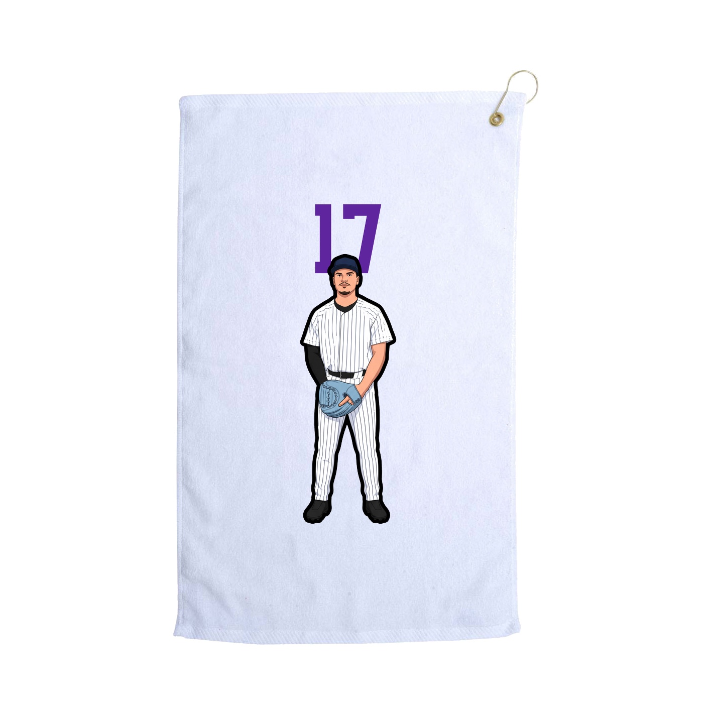 Golf Towel — Number Top in White