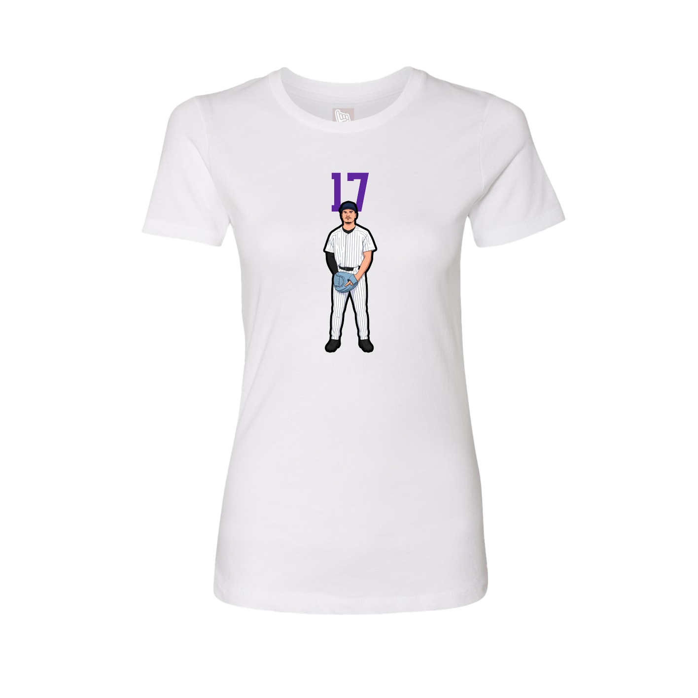 Fitted Women's Tee — Number Top in White