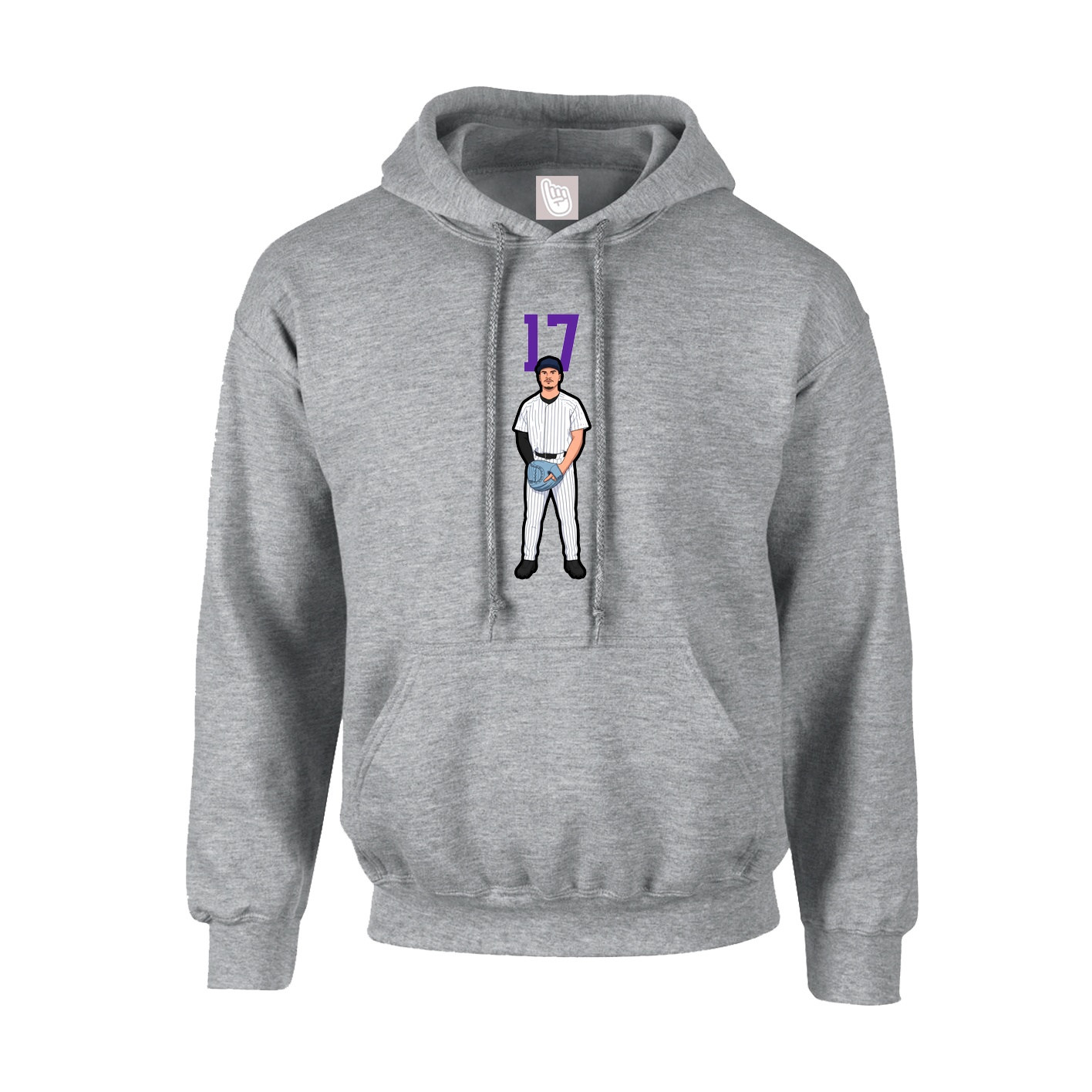 Youth Hoodie — Number Top in Grey