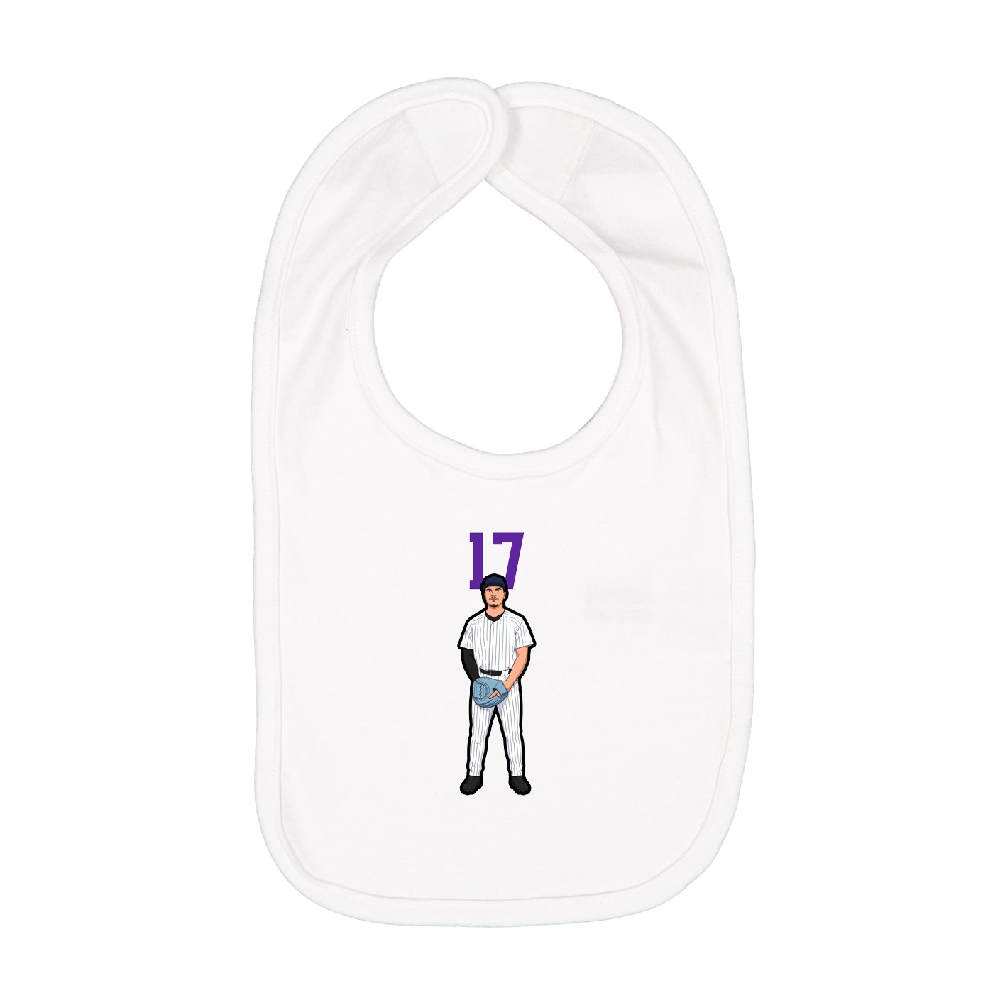 Infant Bib — Number Top in White