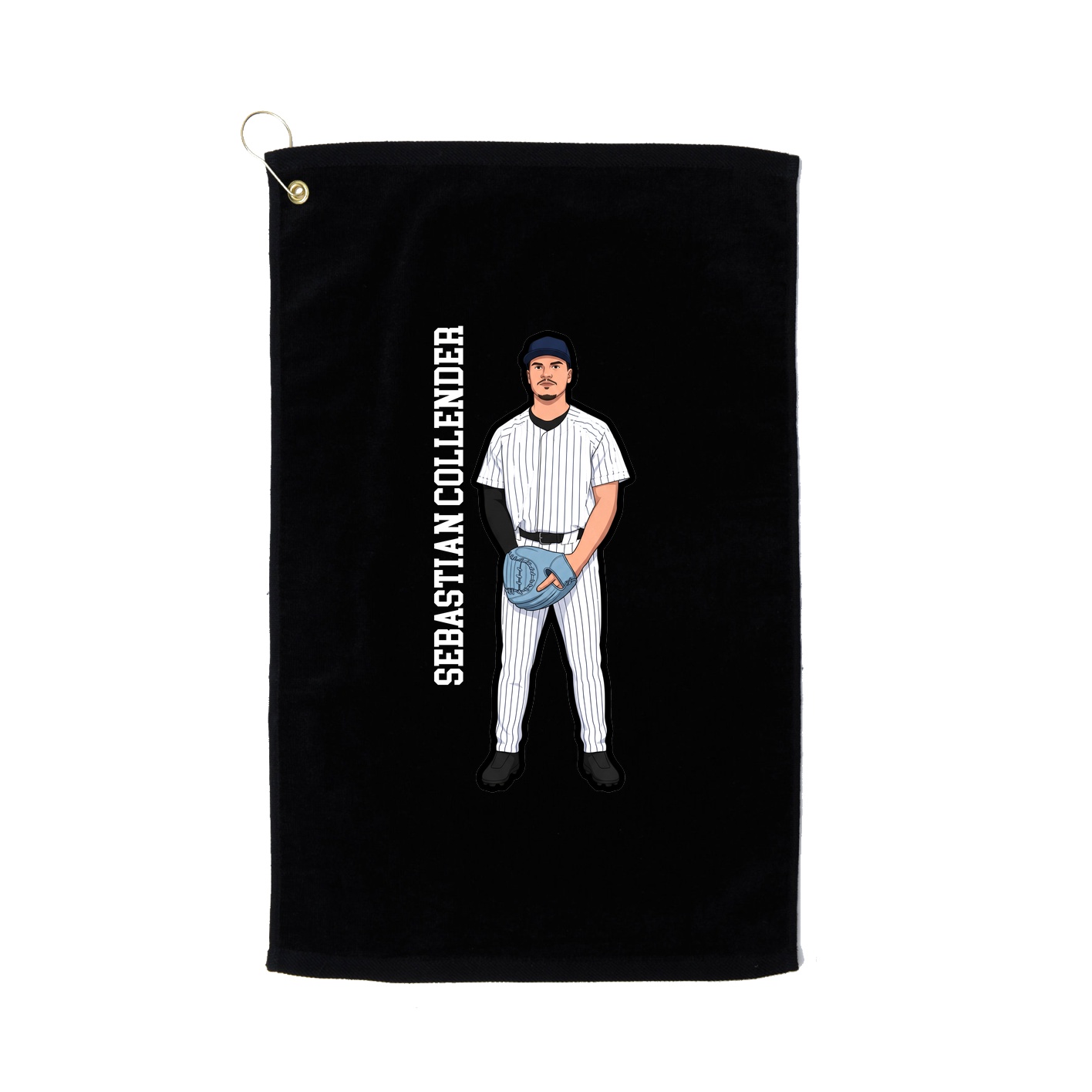 Golf Towel — Name Vertical in Black