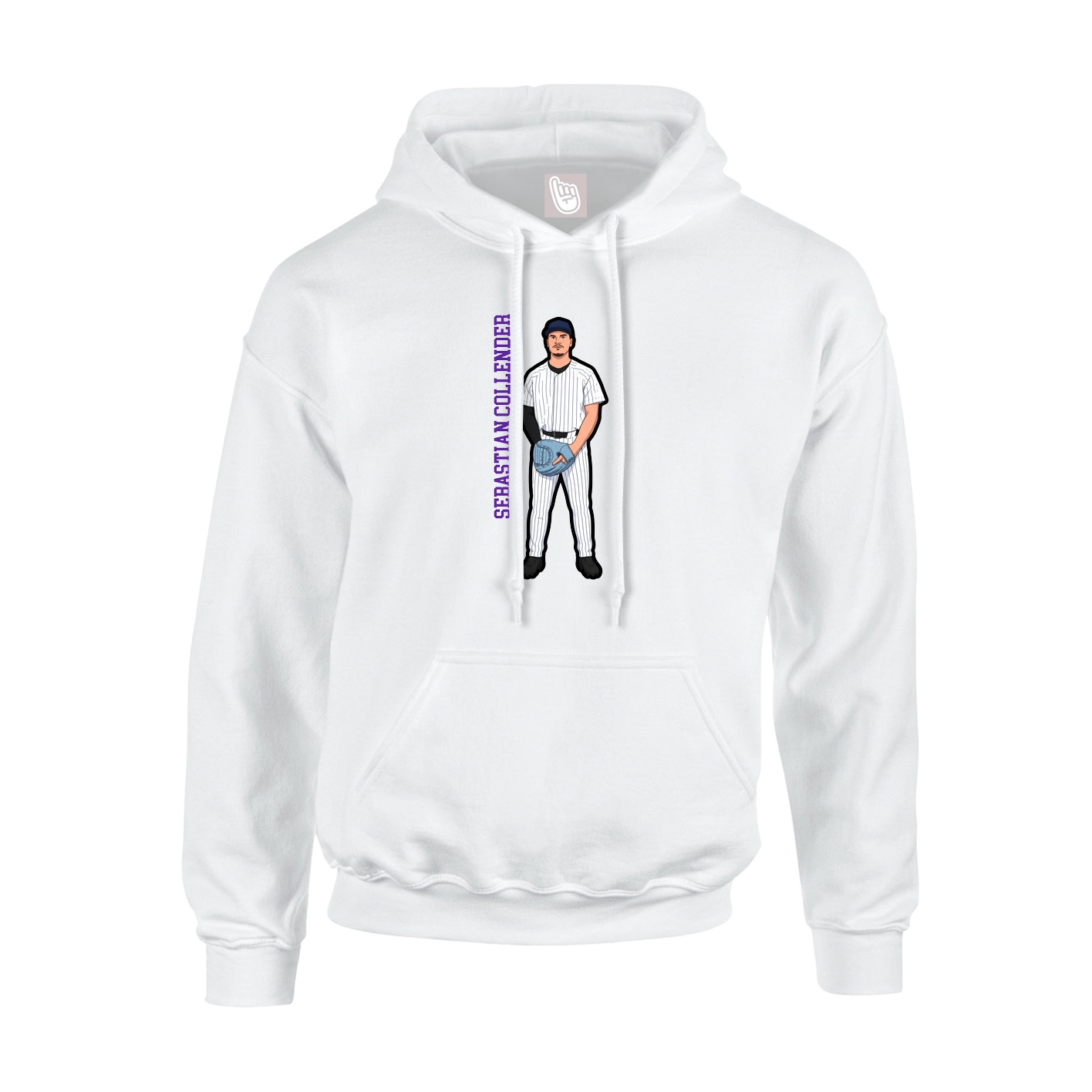 Hoodie — Name Vertical in White