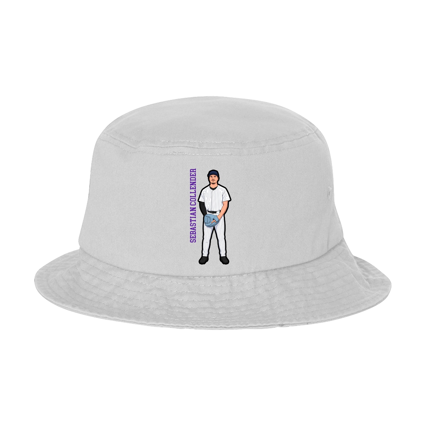 Bucket Cap — Name Vertical in White