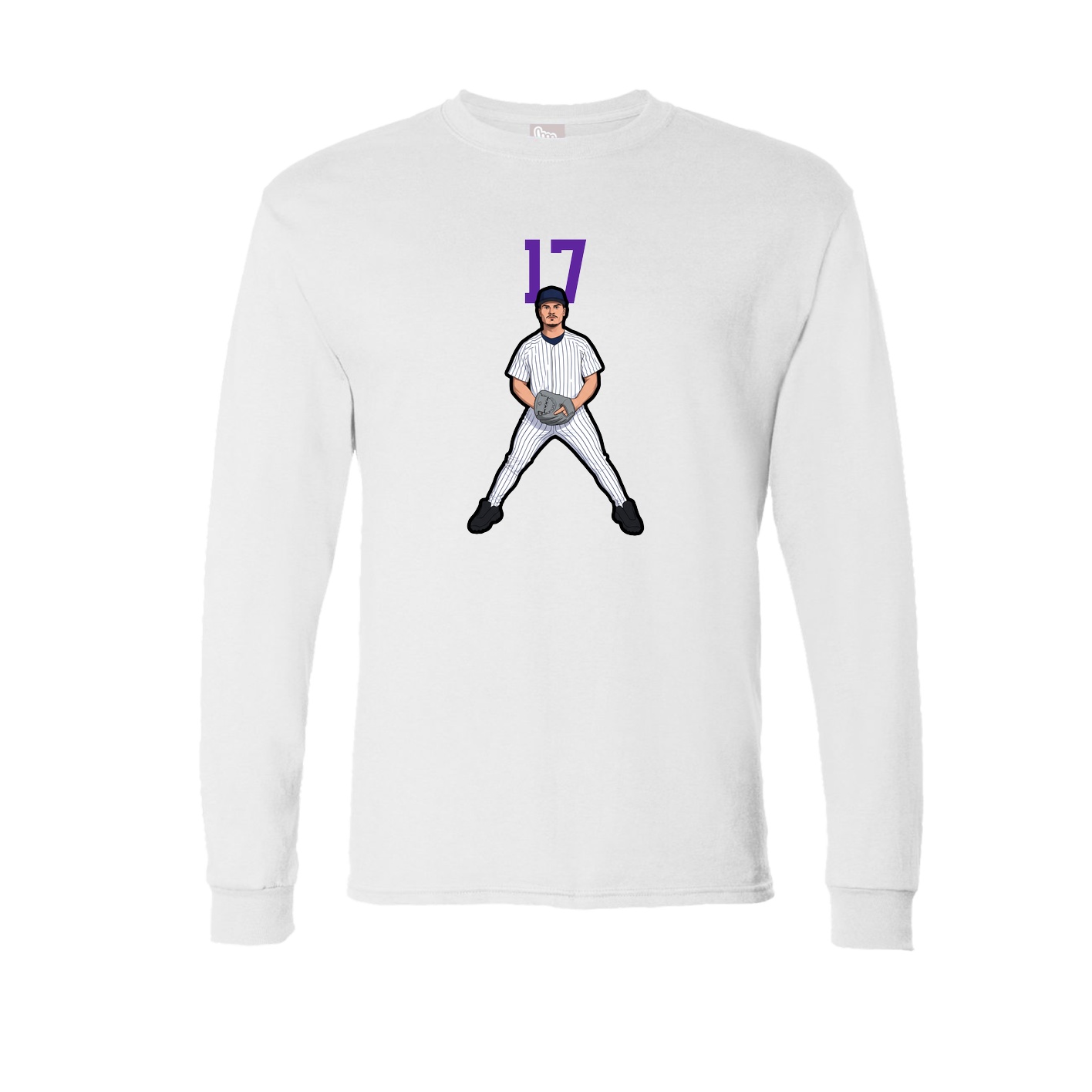 Long Sleeve Tee — Number Top in White