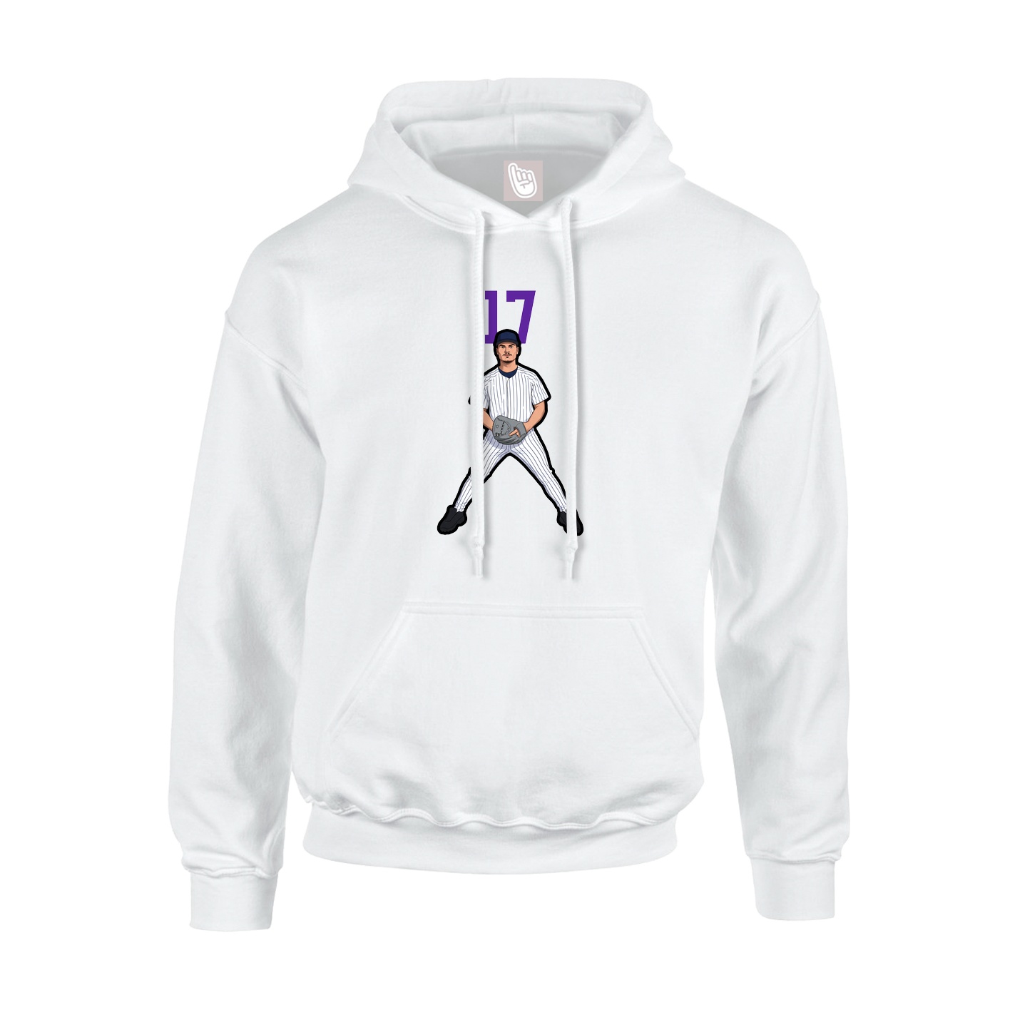 Youth Hoodie — Number Top in White