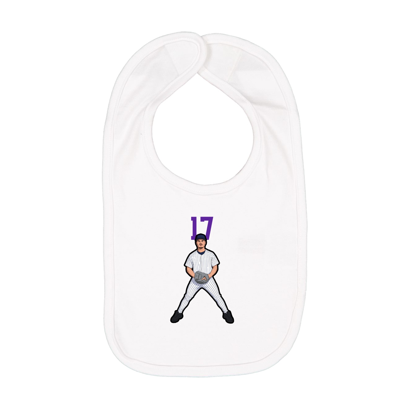 Infant Bib — Number Top in White