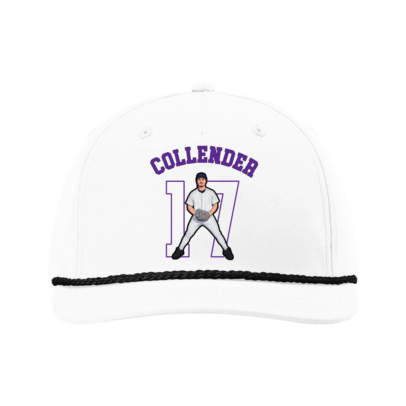 Five-Panel Classic Rope Cap — Shirsey Arch in White