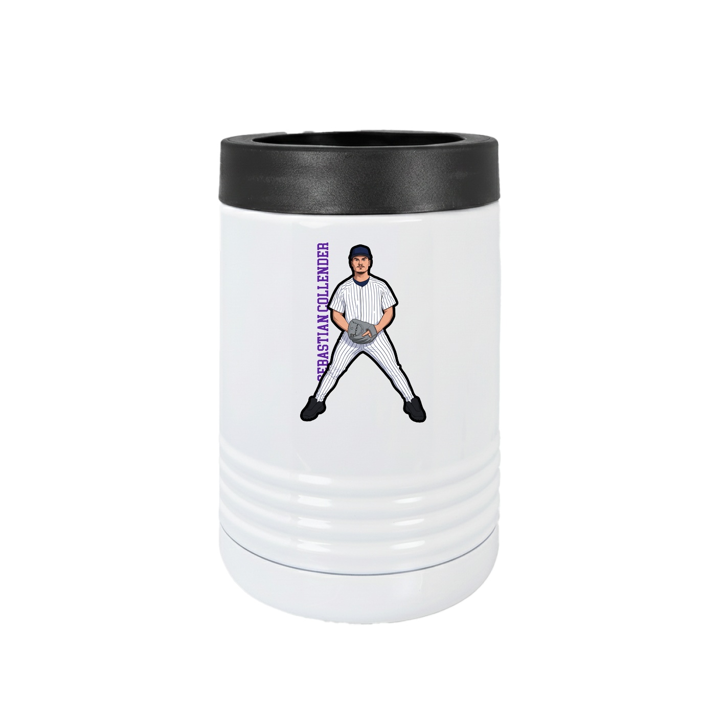 Beverage Holder — Name Vertical in White