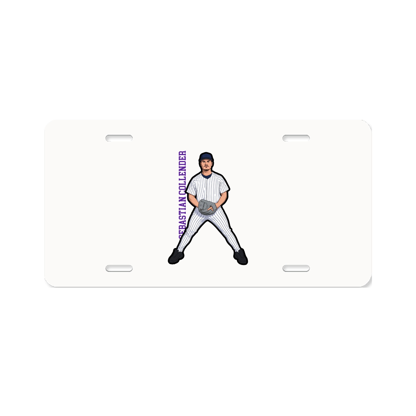 License Plate — Name Vertical in Classic