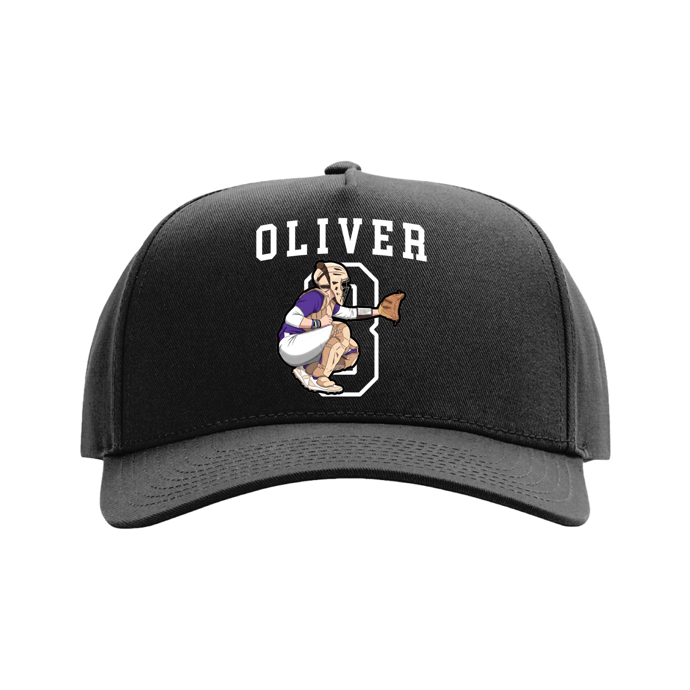 Full Fabric Five-Panel Champ Cap — Shirsey in Black