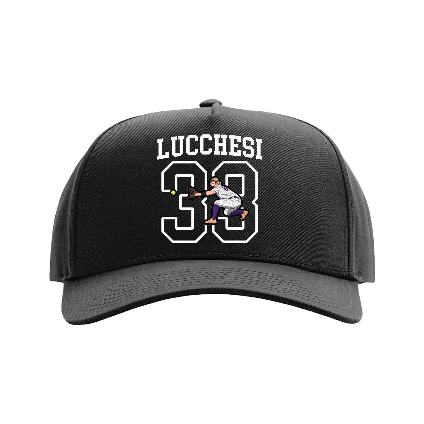 Full Fabric Five-Panel Champ Cap — Shirsey in Black