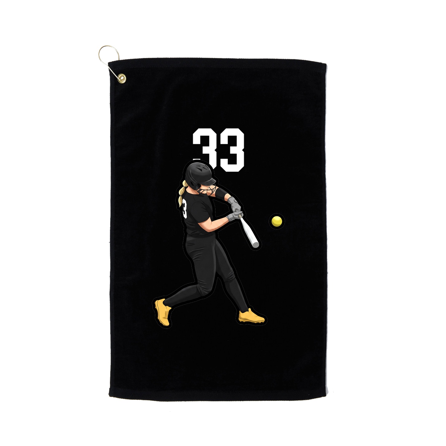 Golf Towel — Number Top in Black