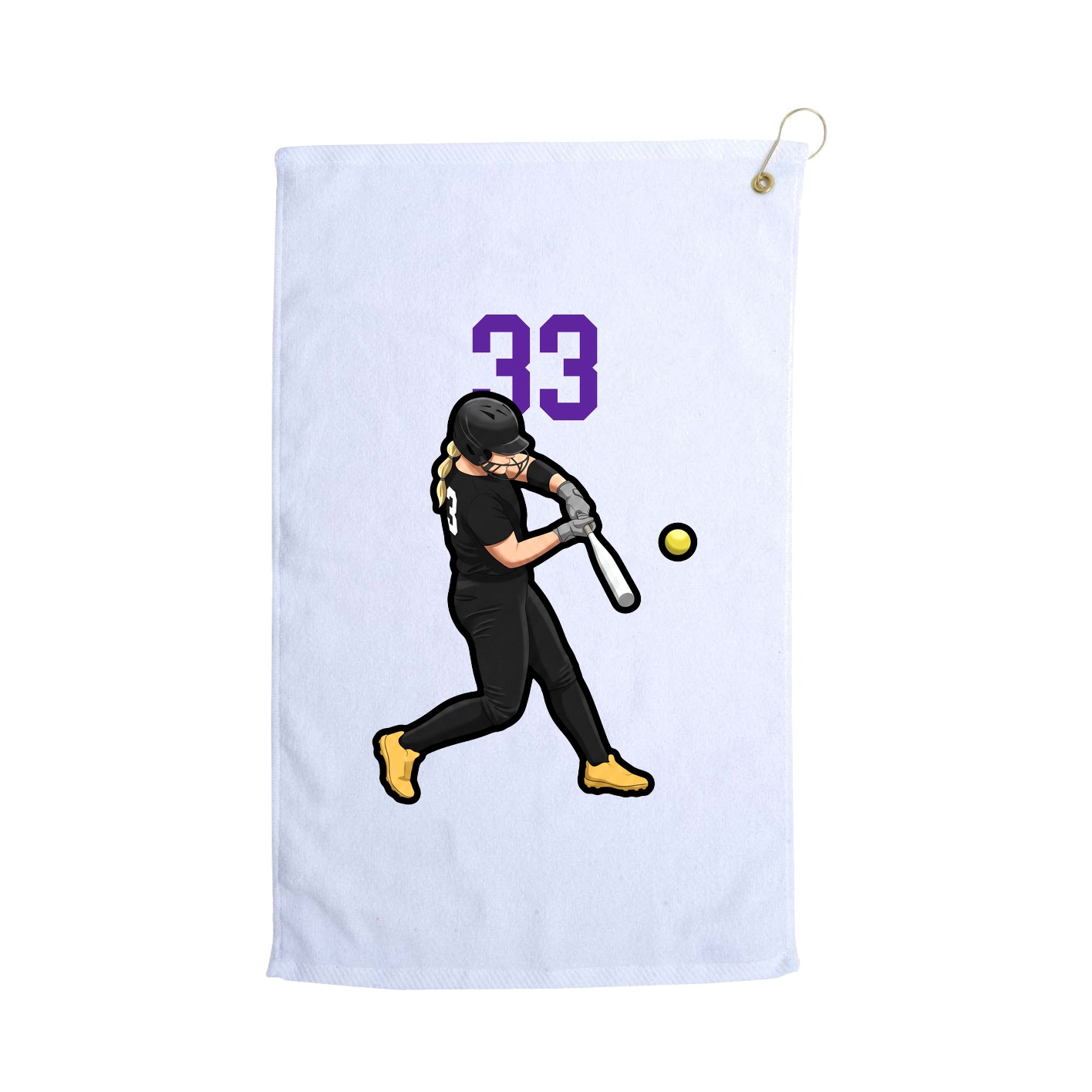 Golf Towel — Number Top in White