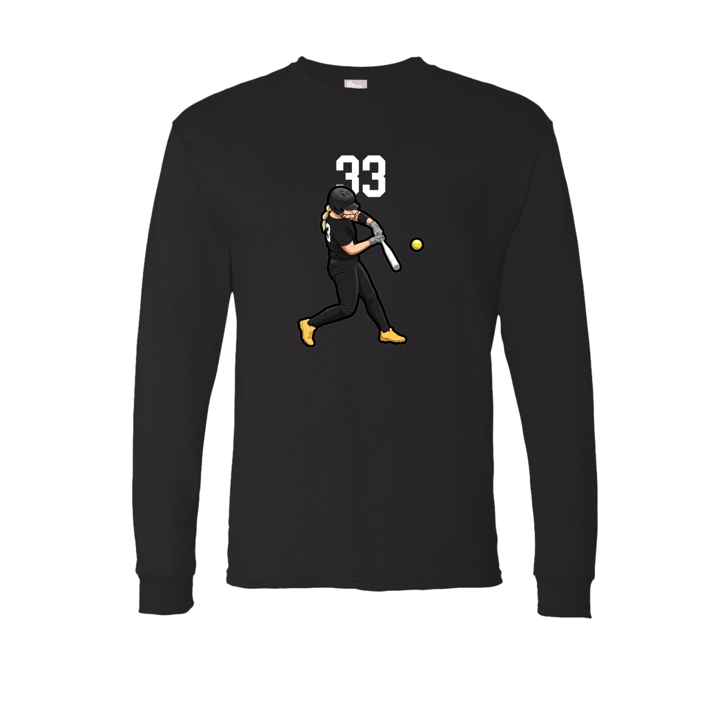 Long Sleeve Tee — Number Top in Black