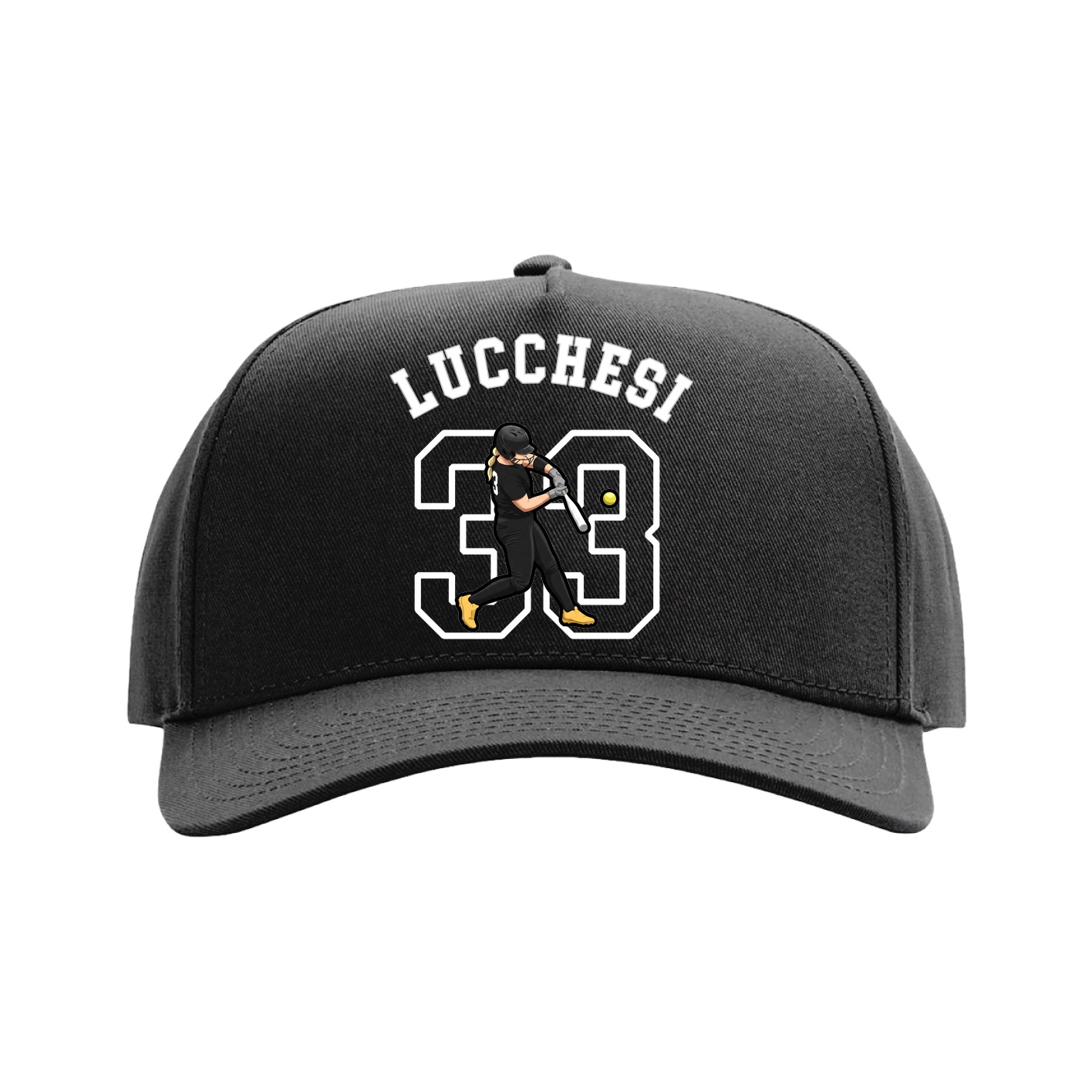 Full Fabric Five-Panel Champ Cap — Shirsey Arch in Black