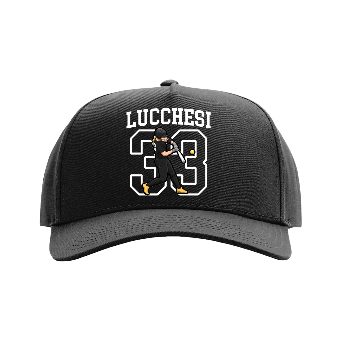 Full Fabric Five-Panel Champ Cap — Shirsey in Black