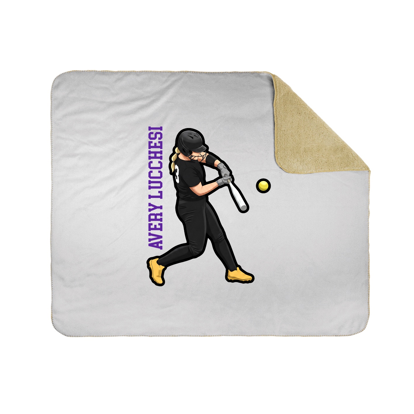 Throw Blanket — Name Vertical in White