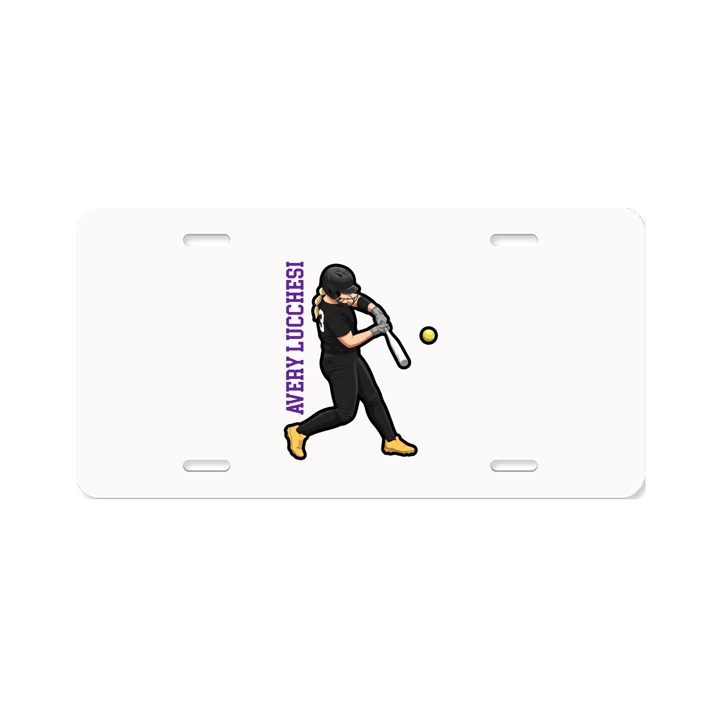 License Plate — Name Vertical in Classic