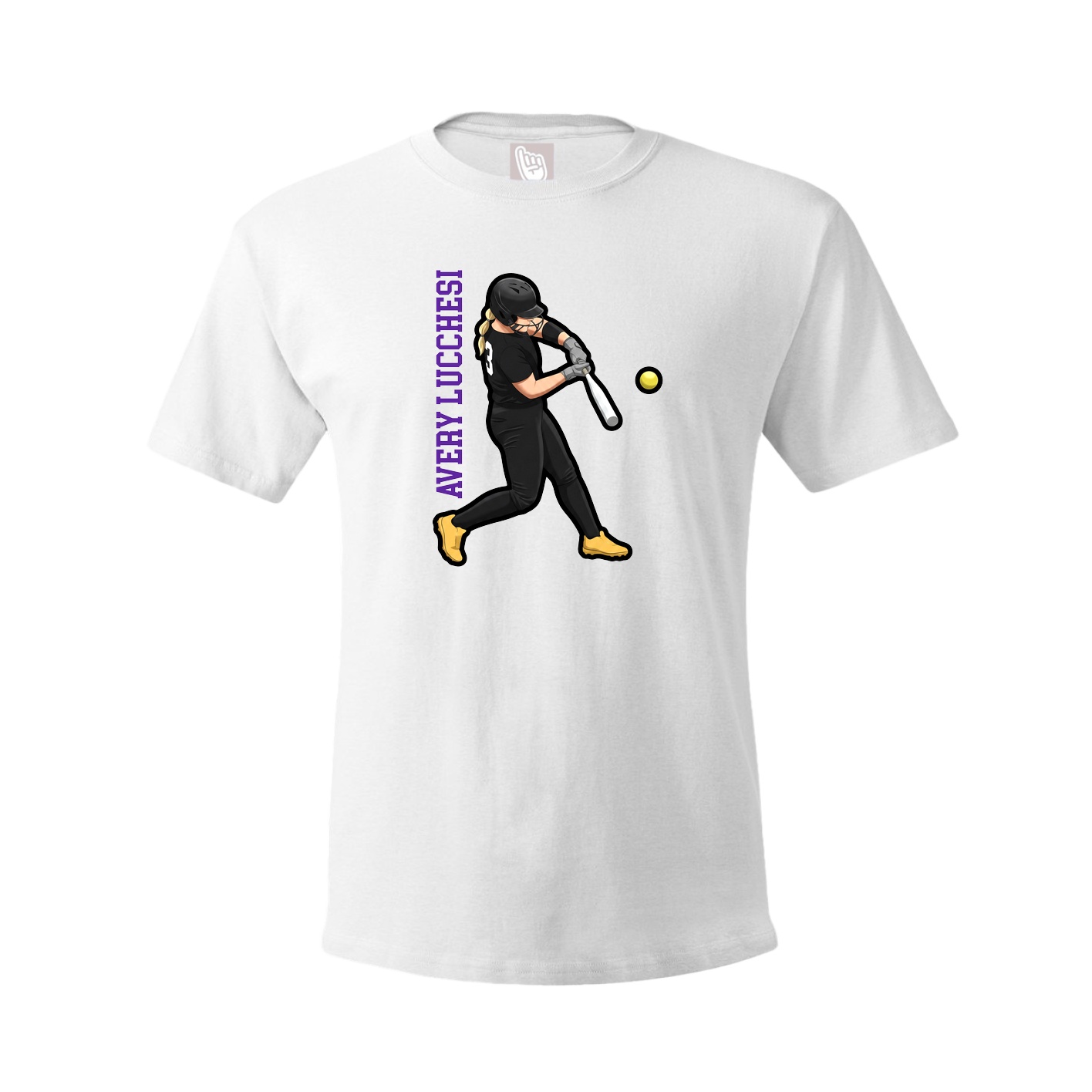 Tee — Name Vertical in White
