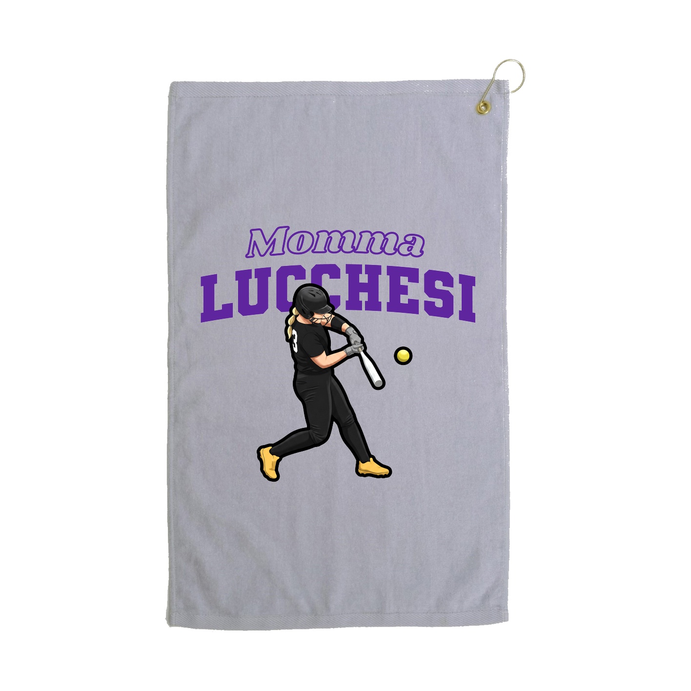 Golf Towel — Mothers Day Block in Grey