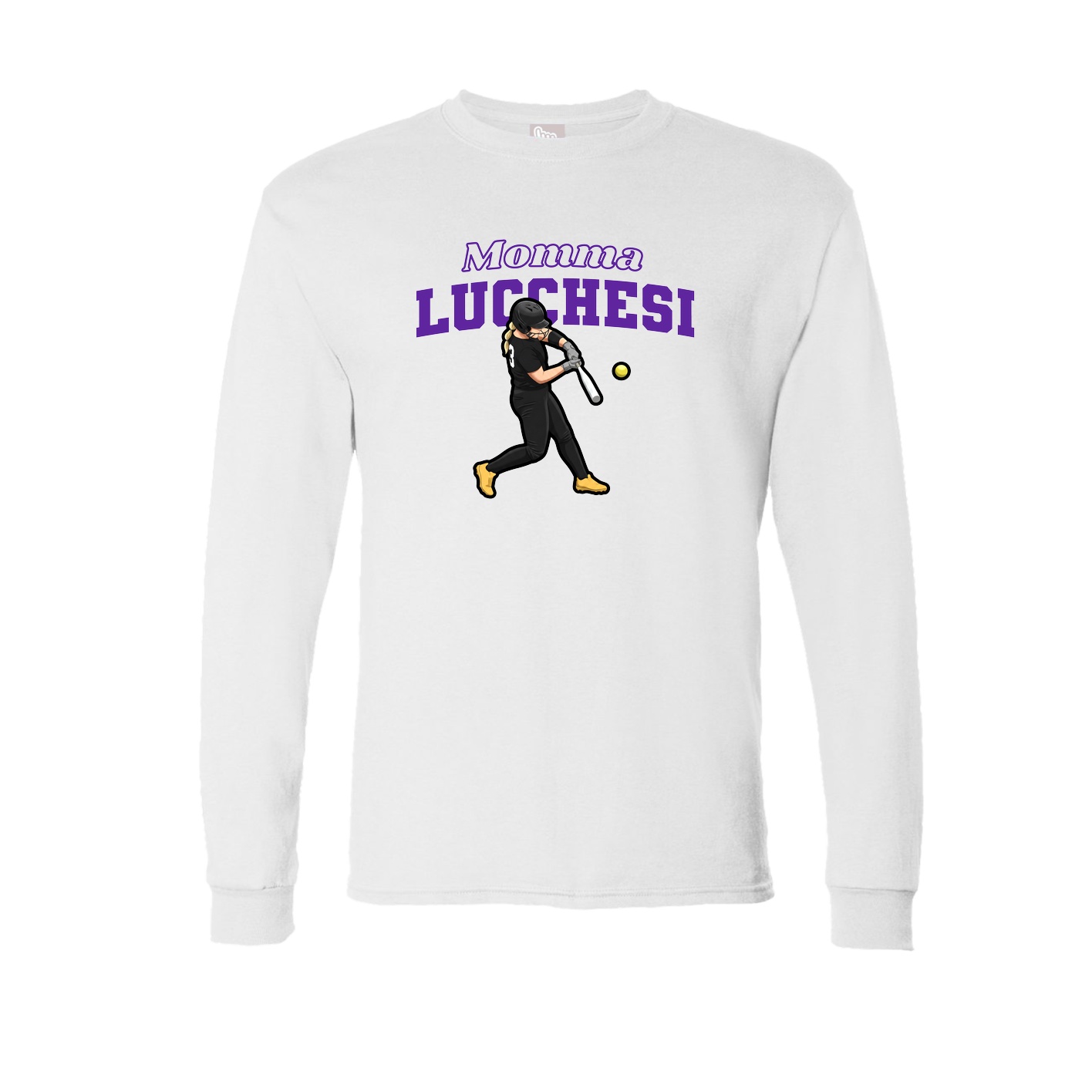 Long Sleeve Tee — Mothers Day Block in White