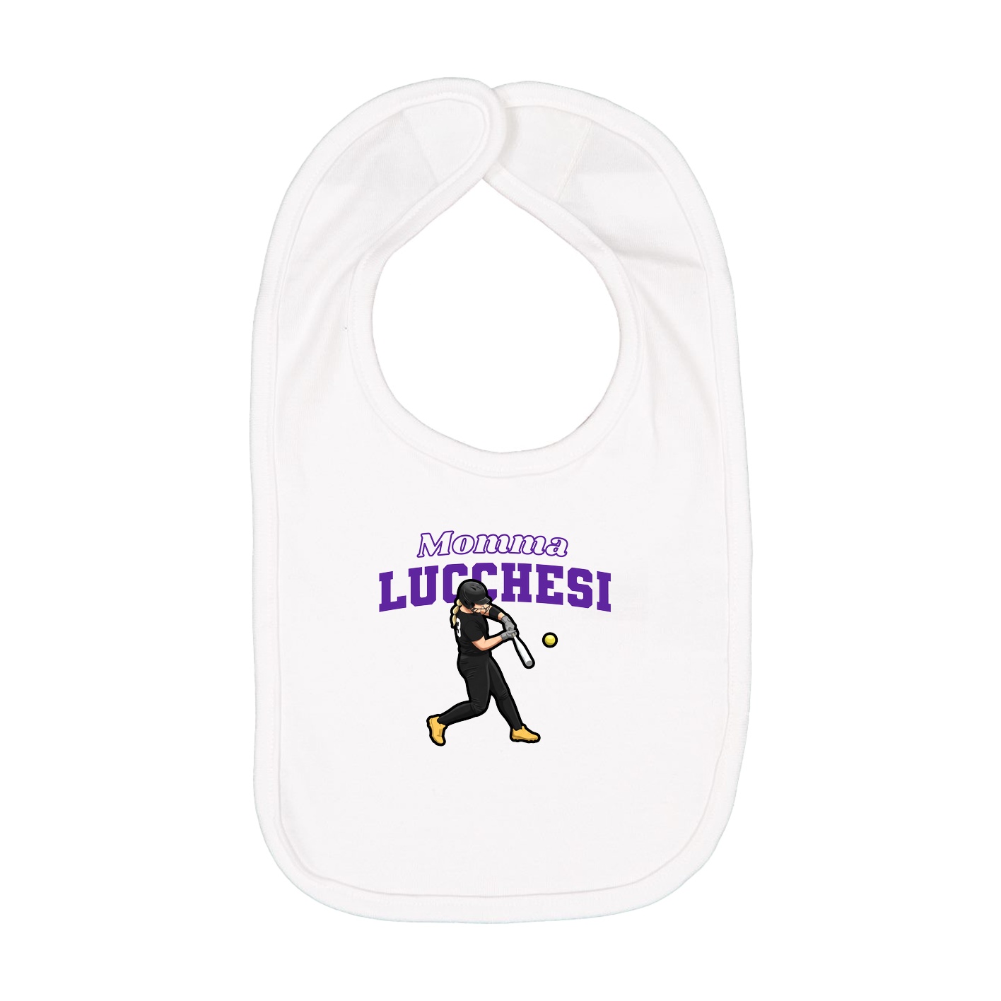 Infant Bib — Mothers Day Block in White