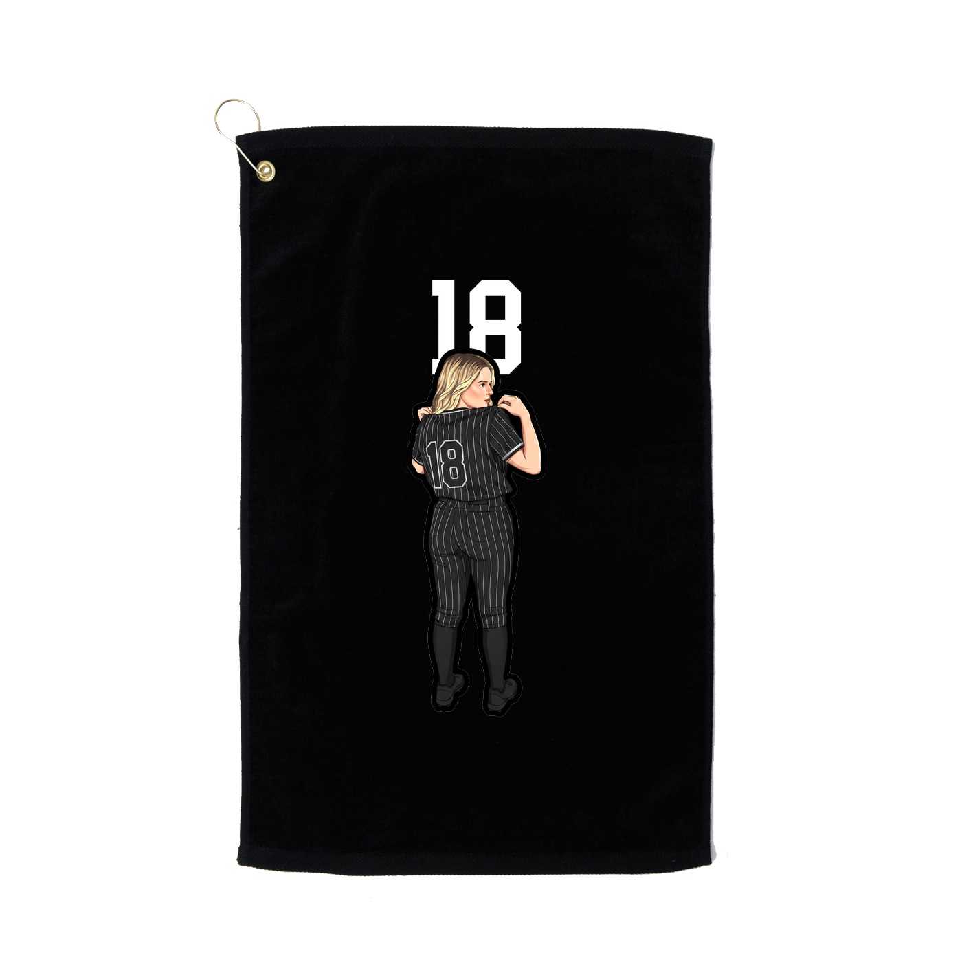 Golf Towel — Number Top in Black