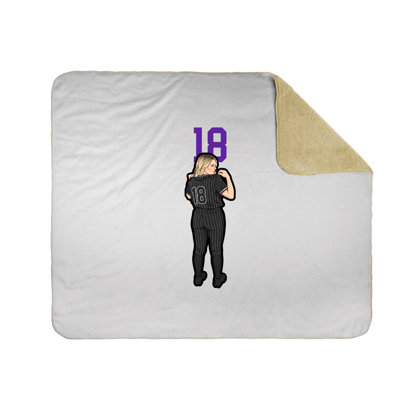 Throw Blanket — Number Top in White