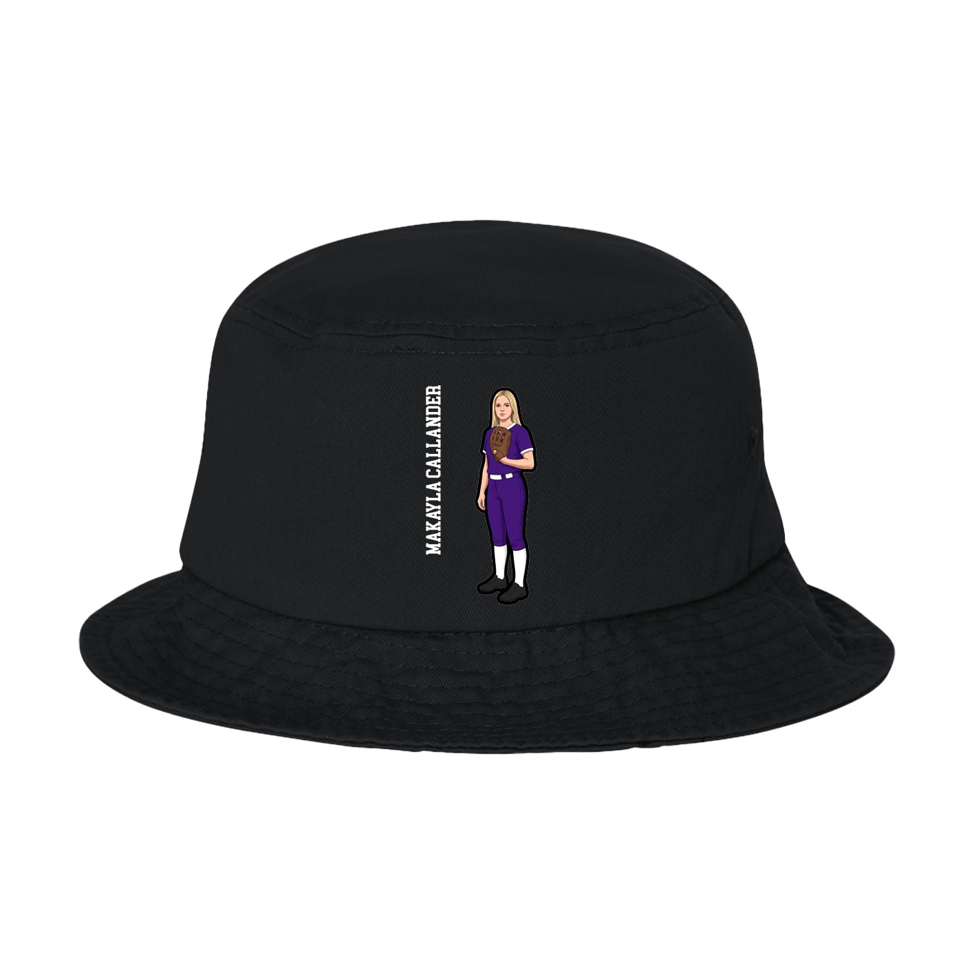 Bucket Cap — Name Vertical in Black
