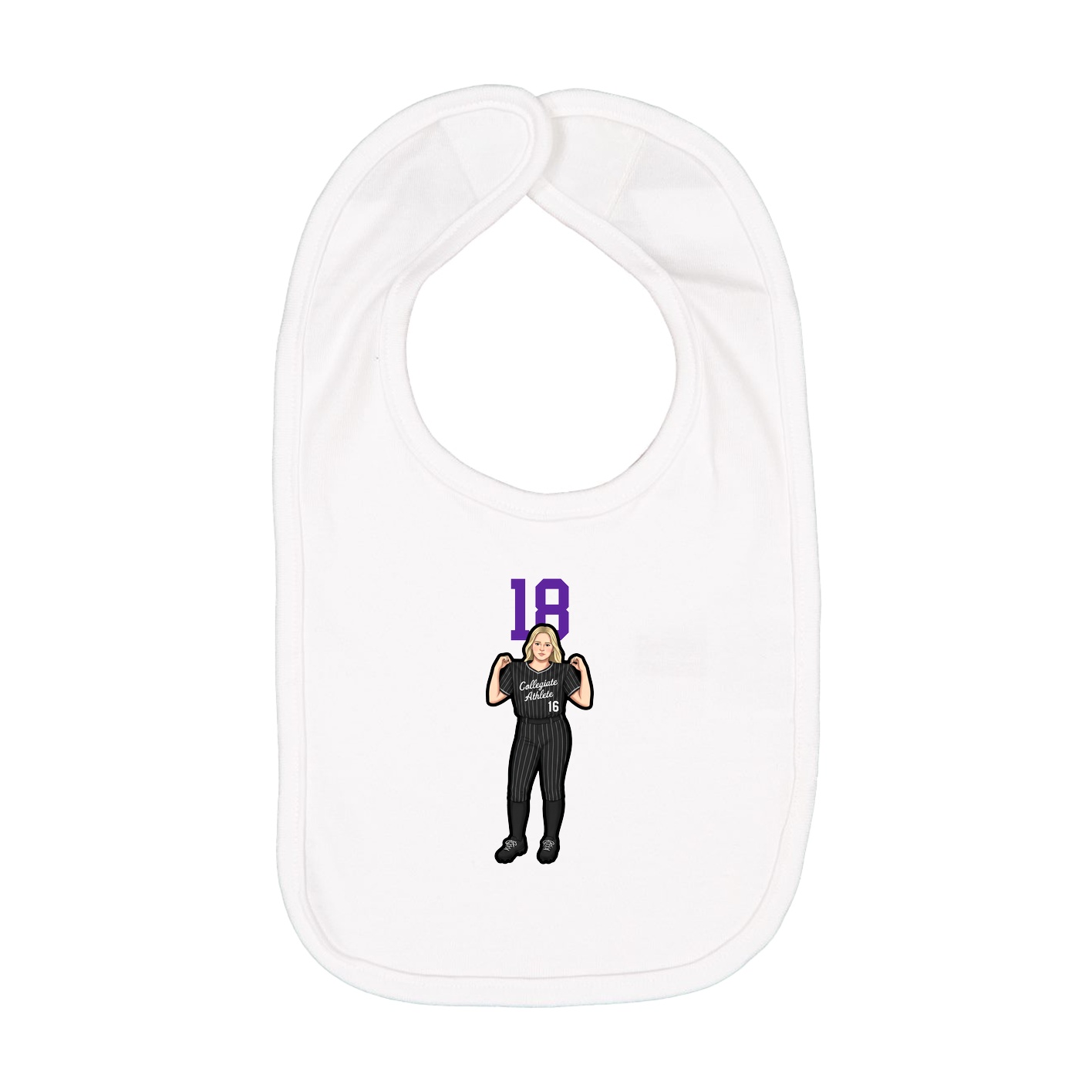 Infant Bib — Number Top in White