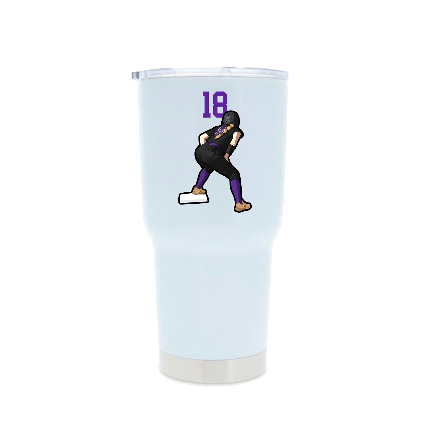 30oz Stainless Steel Tumbler — Number Top in White