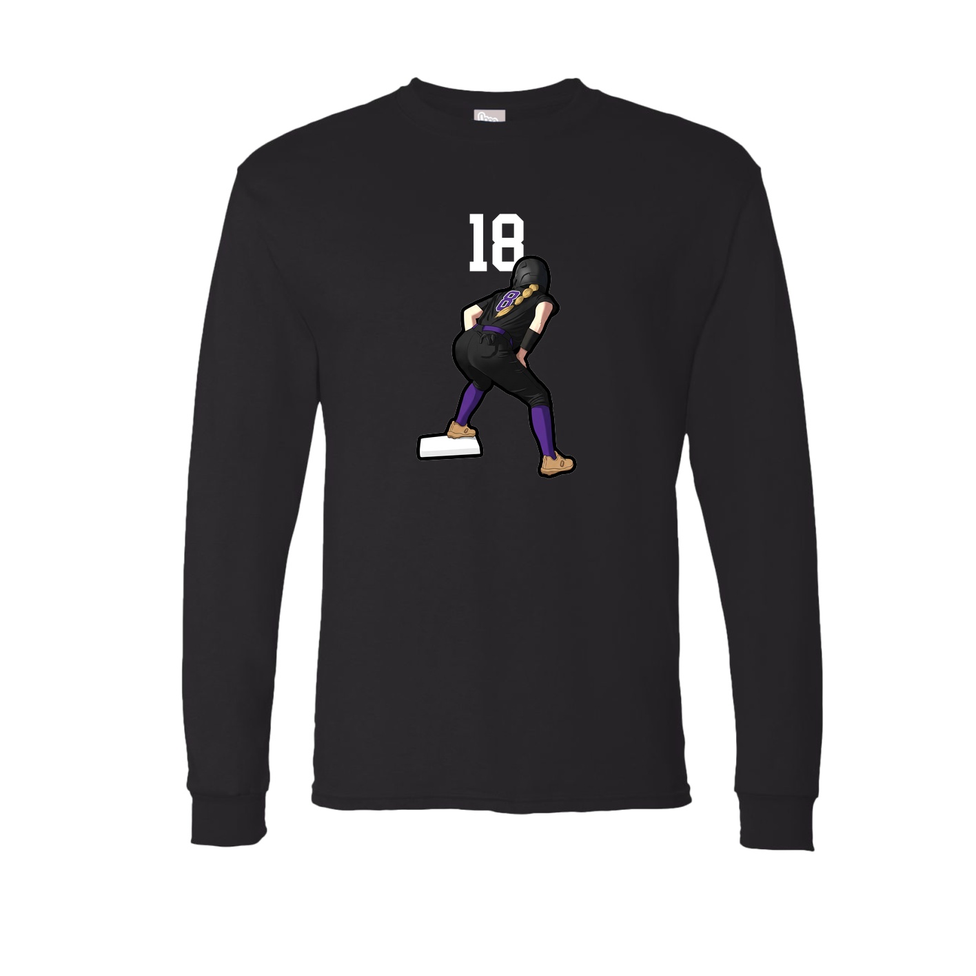 Long Sleeve Tee — Number Top in Black