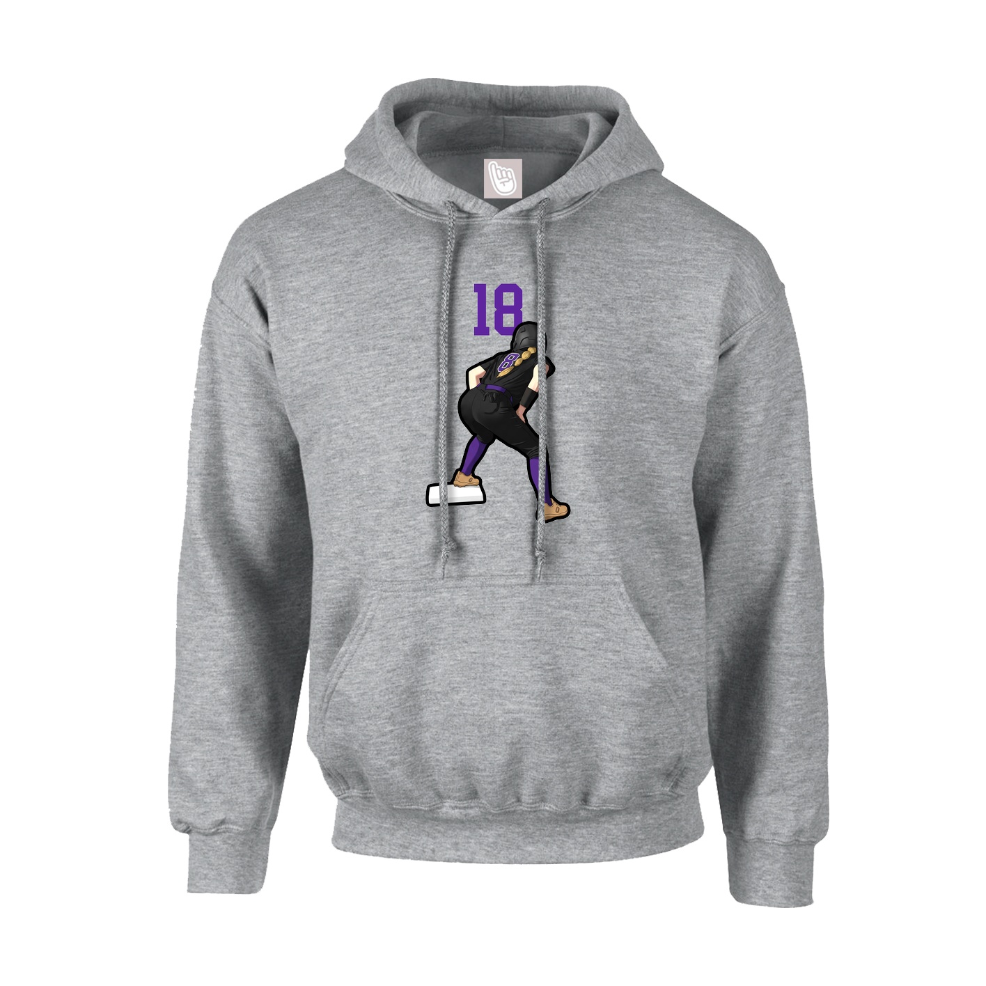 Hoodie — Number Top in Grey