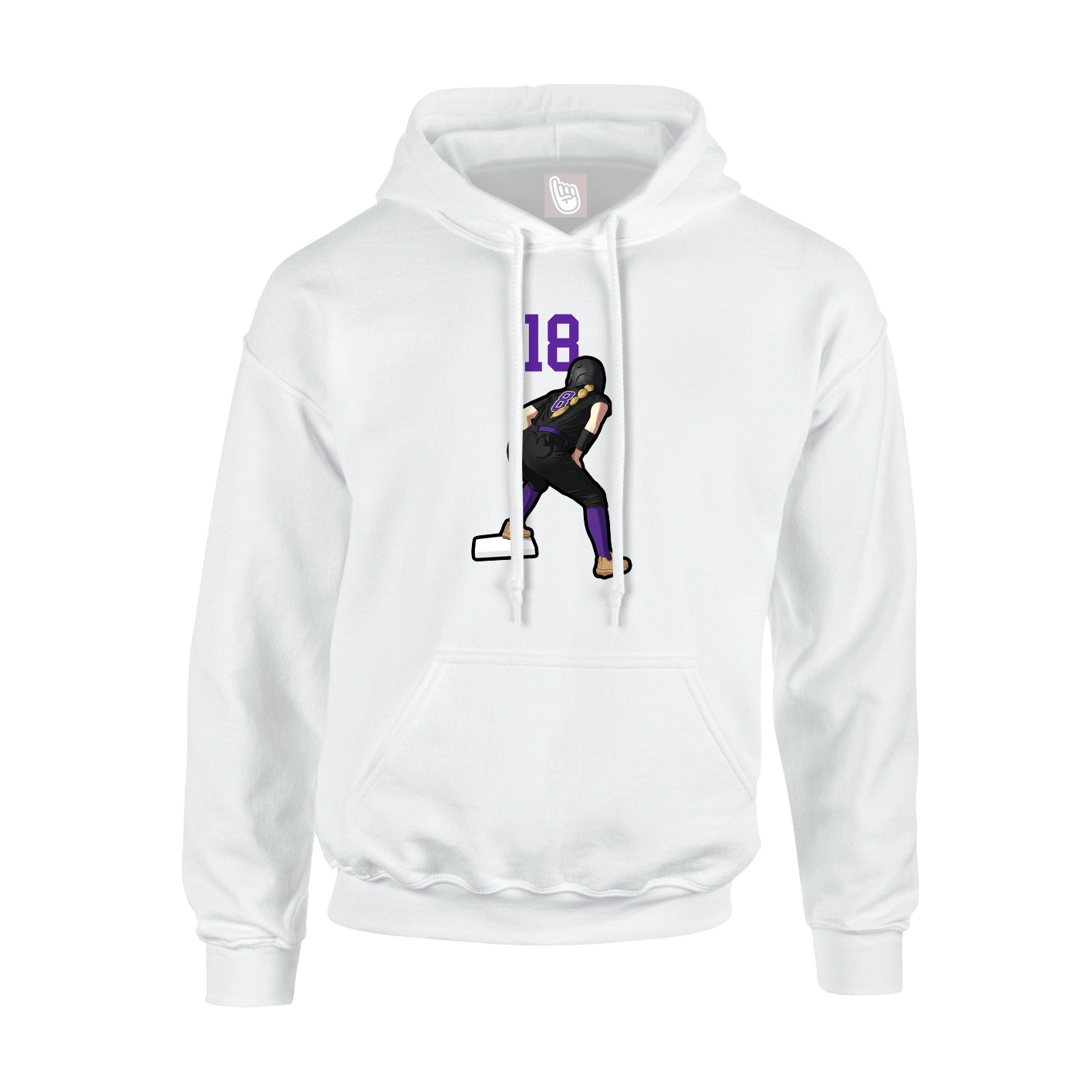 Youth Hoodie — Number Top in White